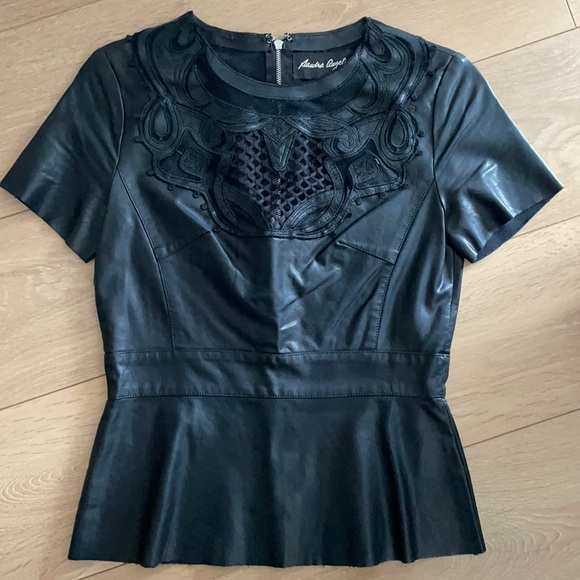 Black Leater Top- Sandra Augelazzi - Picture 1 of 7